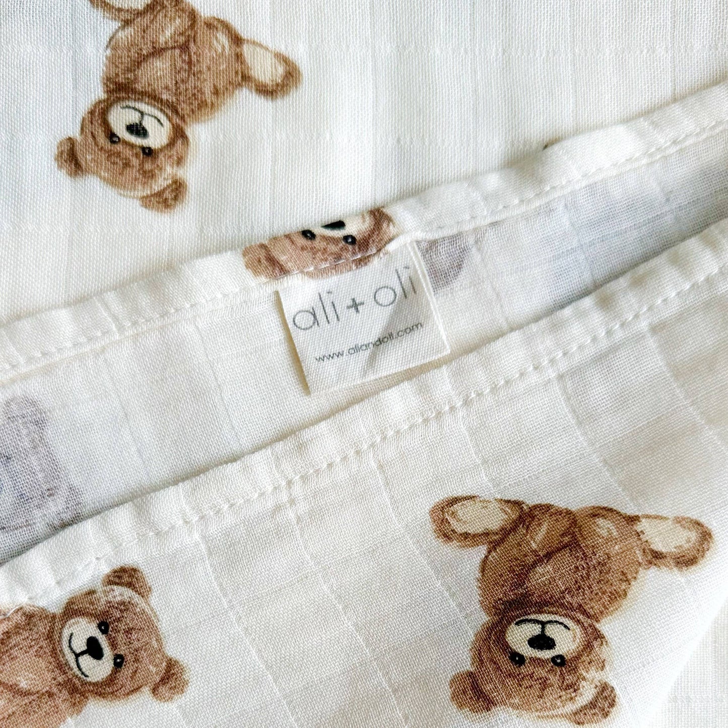 Bamboo Muslin Swaddle Teddy Bear Blanket