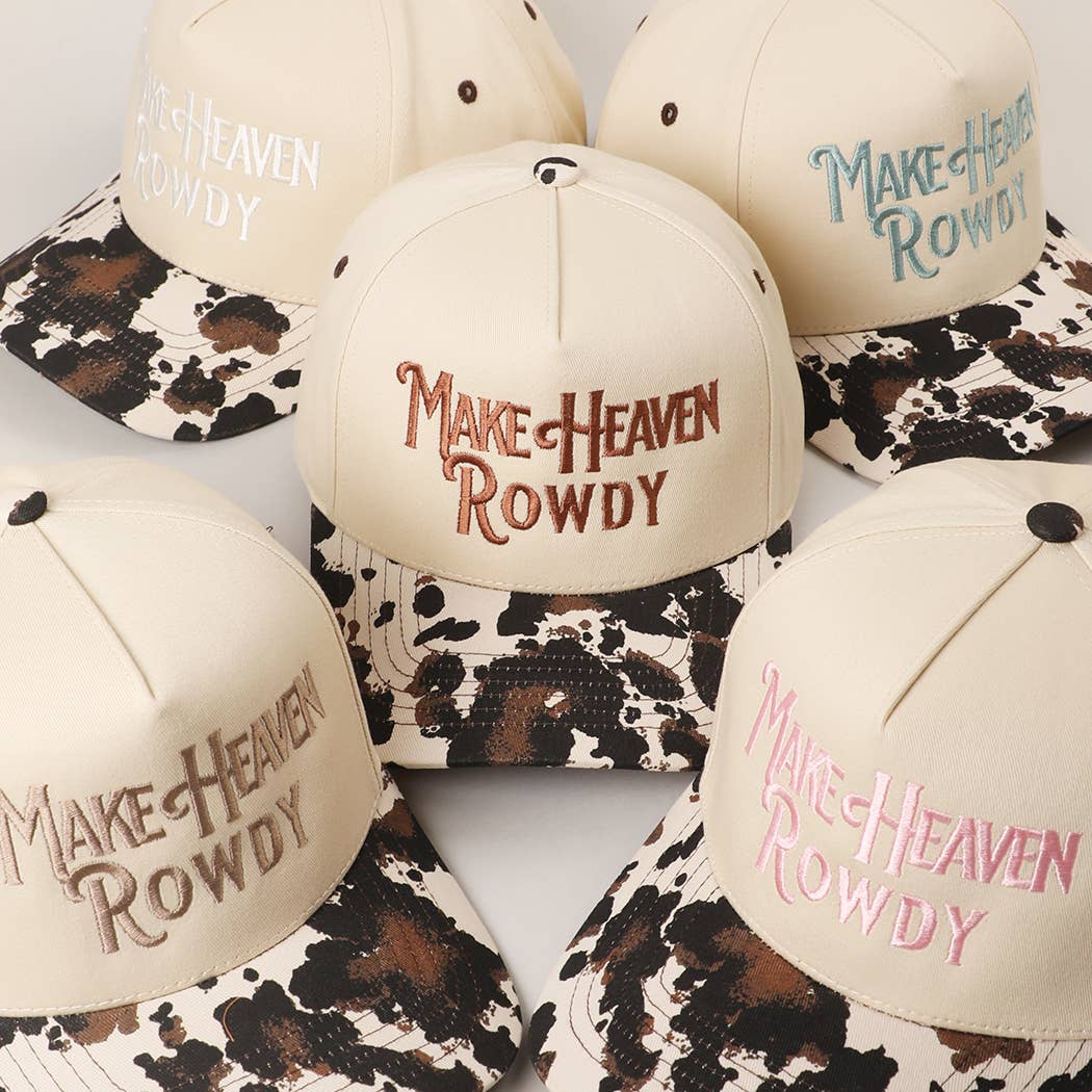 MAKE HEAVEN ROWDY Embroidered Trucker Hat