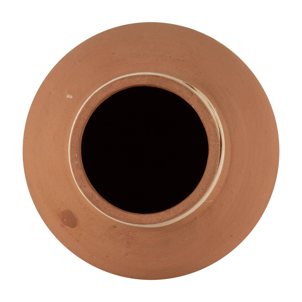 Hand Thrown Terracotta & Rattan Vase