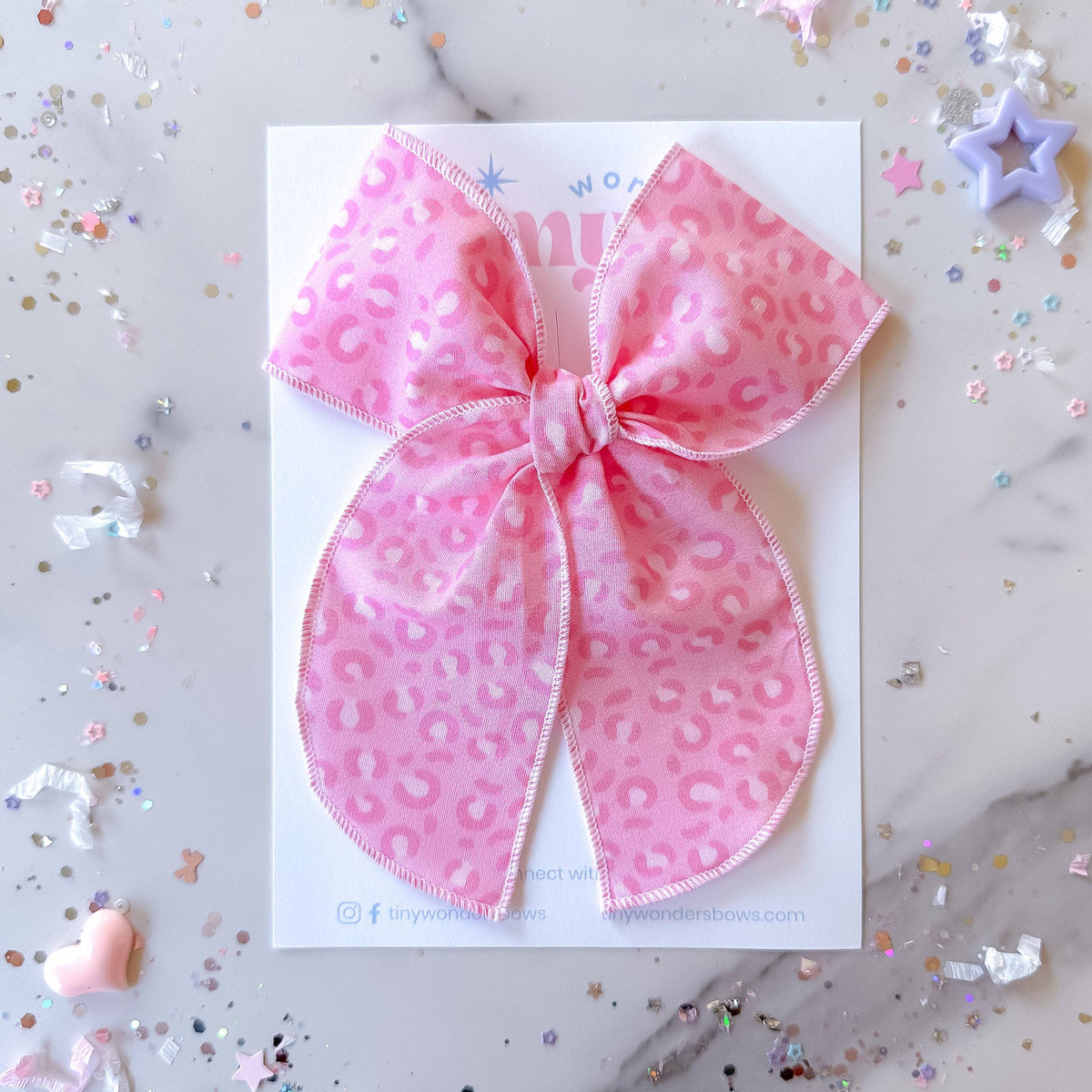 Pink Cheetah Bow // Piggies