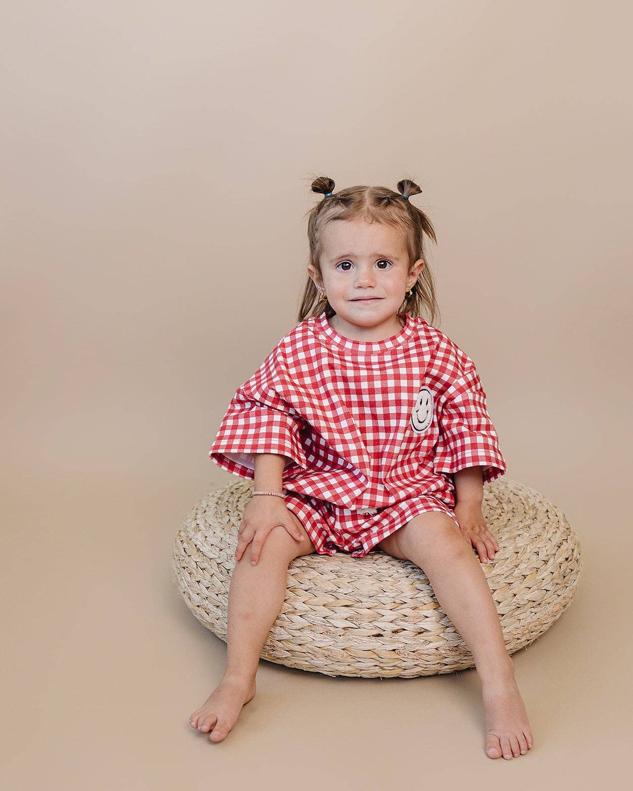 Red Gingham Shorts Set