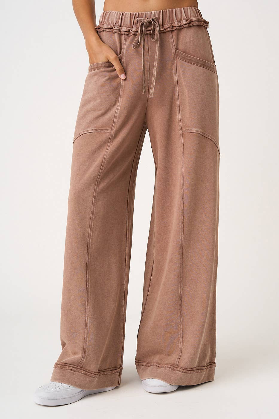 Serendipity Seam Stone Washed Wide Leg Pants