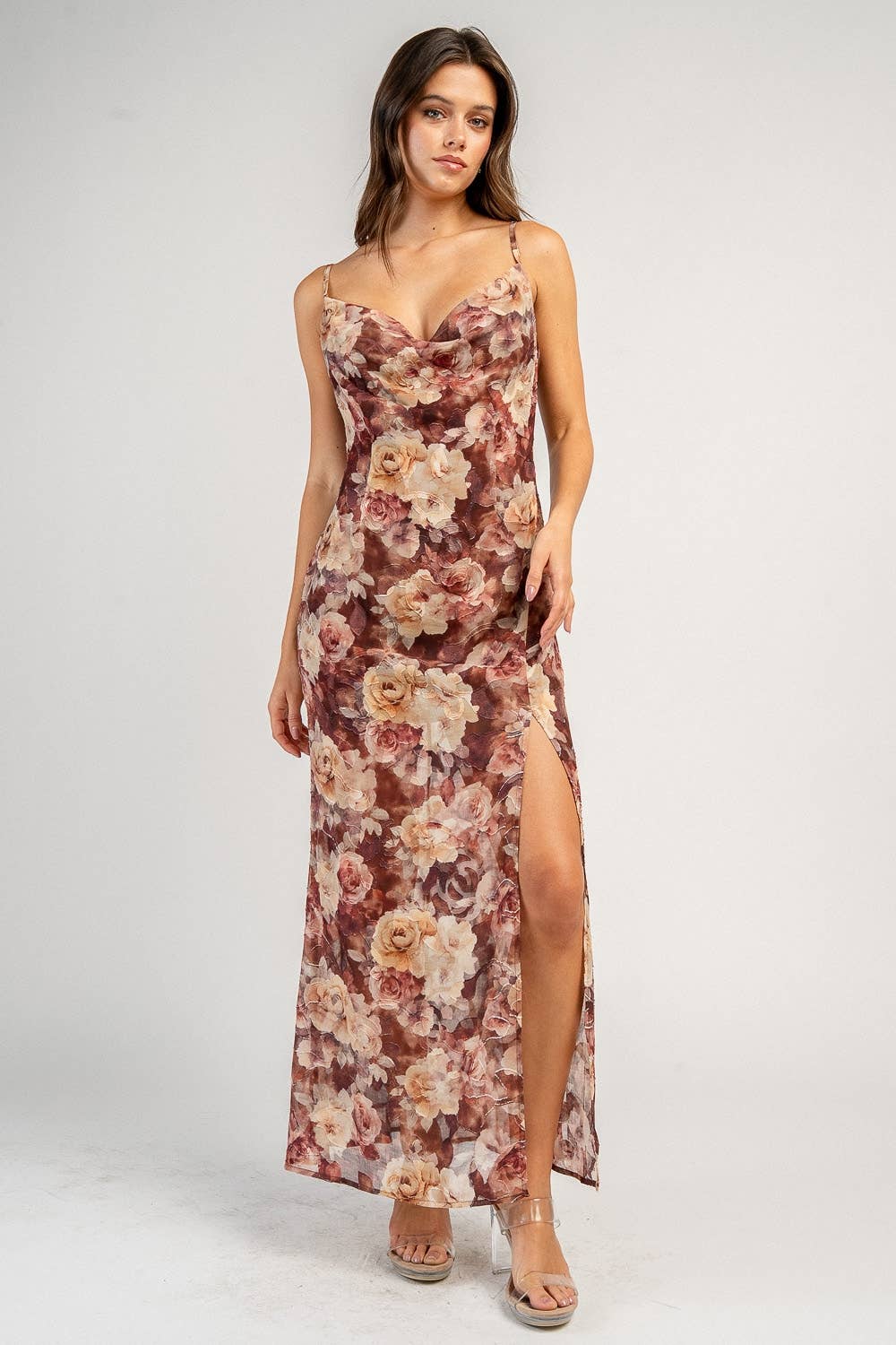 Fallon Floral Cowl Maxi Dress