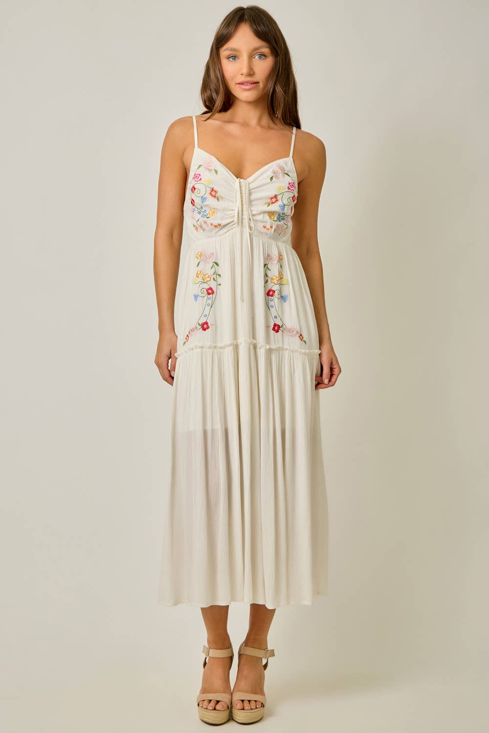 Danielle Embroidered Boho Midi Dress