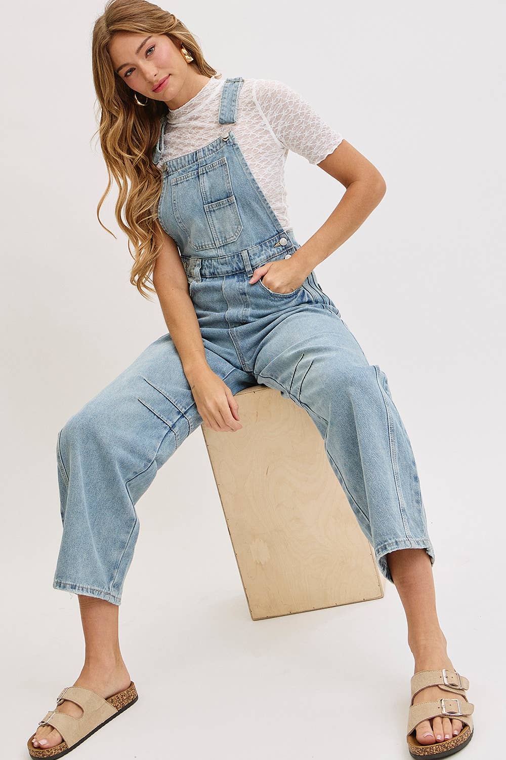 Kristin Barrel Denim Overalls