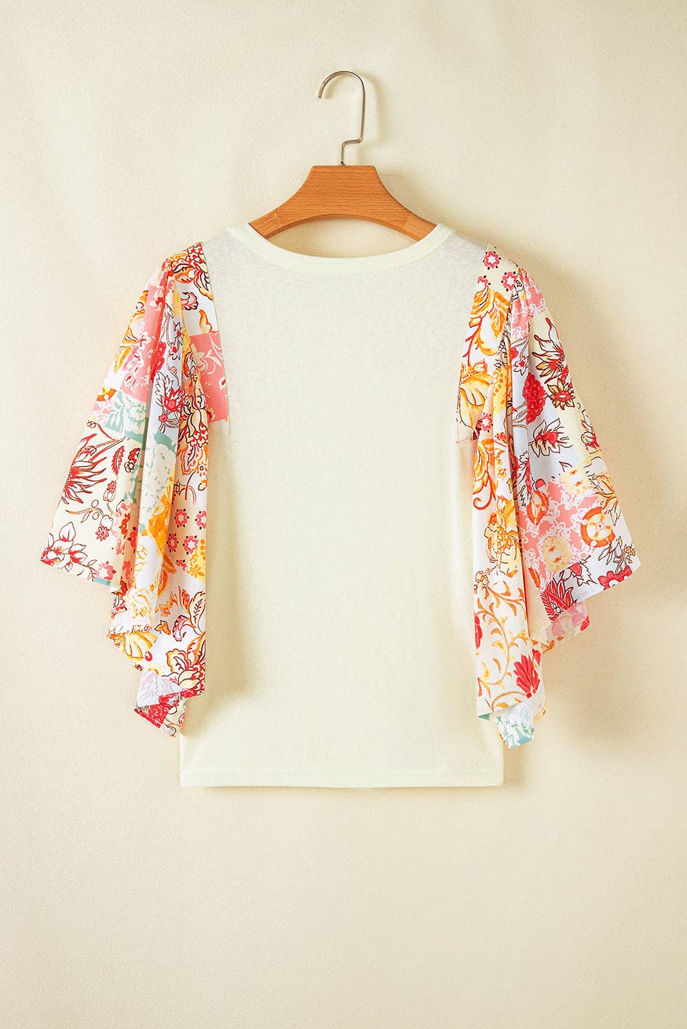 Bianca Floral Patchwork Batwing Sleeve Top