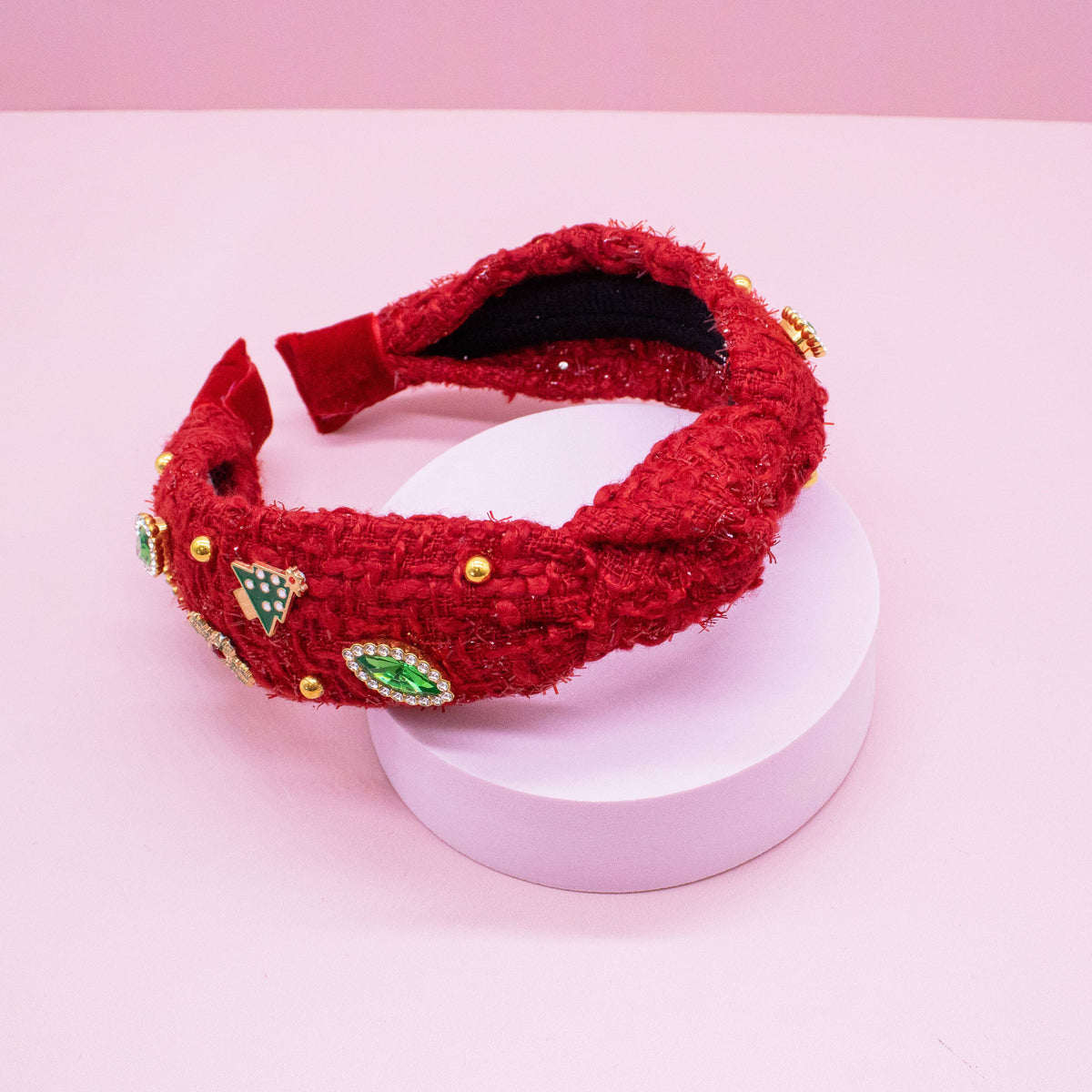 Christmas Tweed Knotted Headband