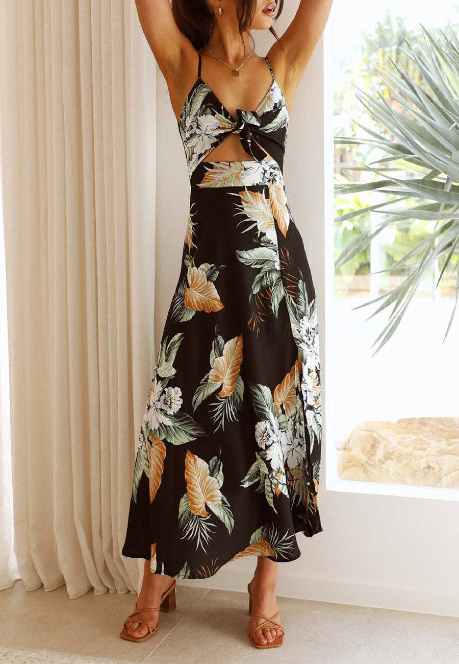 Hawaiian Tropics Cutout Dress