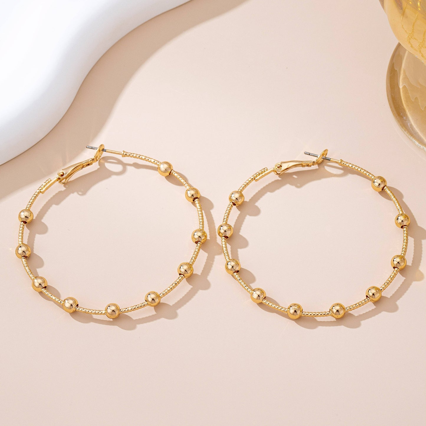 Classic Beaded Hoop Earrings