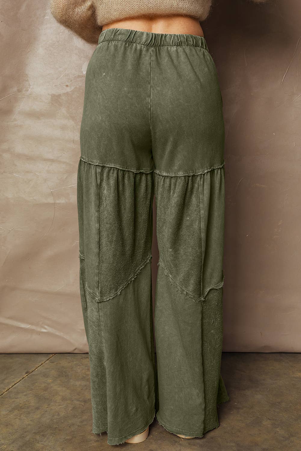 Quinn Mineral Wash Tiered Wide Leg Boho Pant