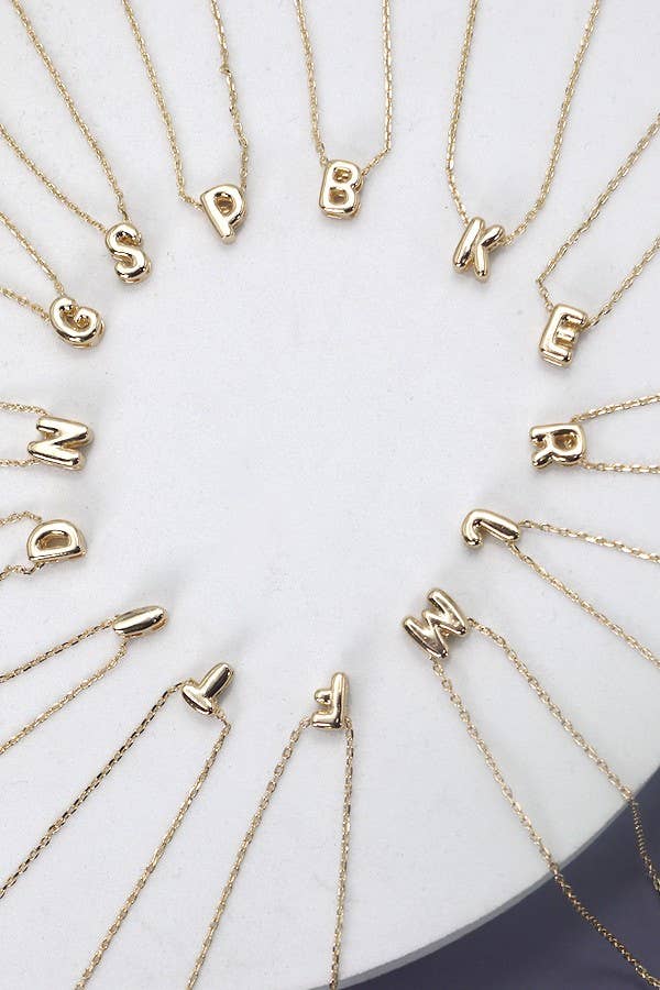 Mini Personalized 3D Bubble Letter Necklace