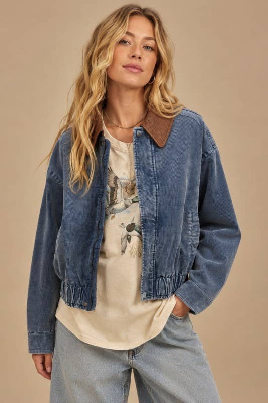 Mineral Wash  Corduroy Bomber Jacket