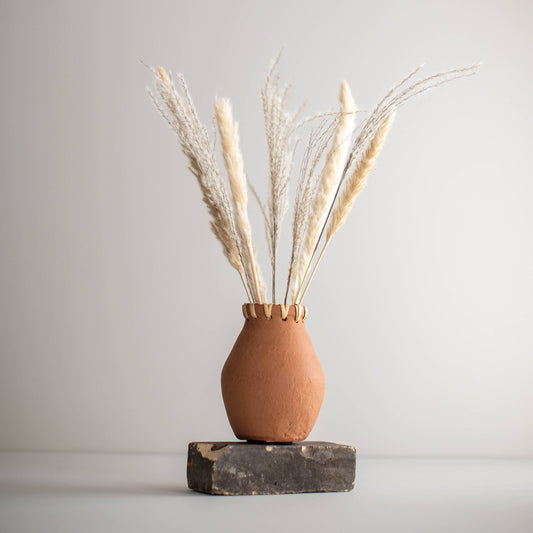 Mesa Terracotta & Cane Weave Vase
