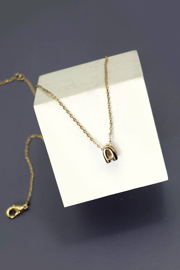 Mini Personalized 3D Bubble Letter Necklace