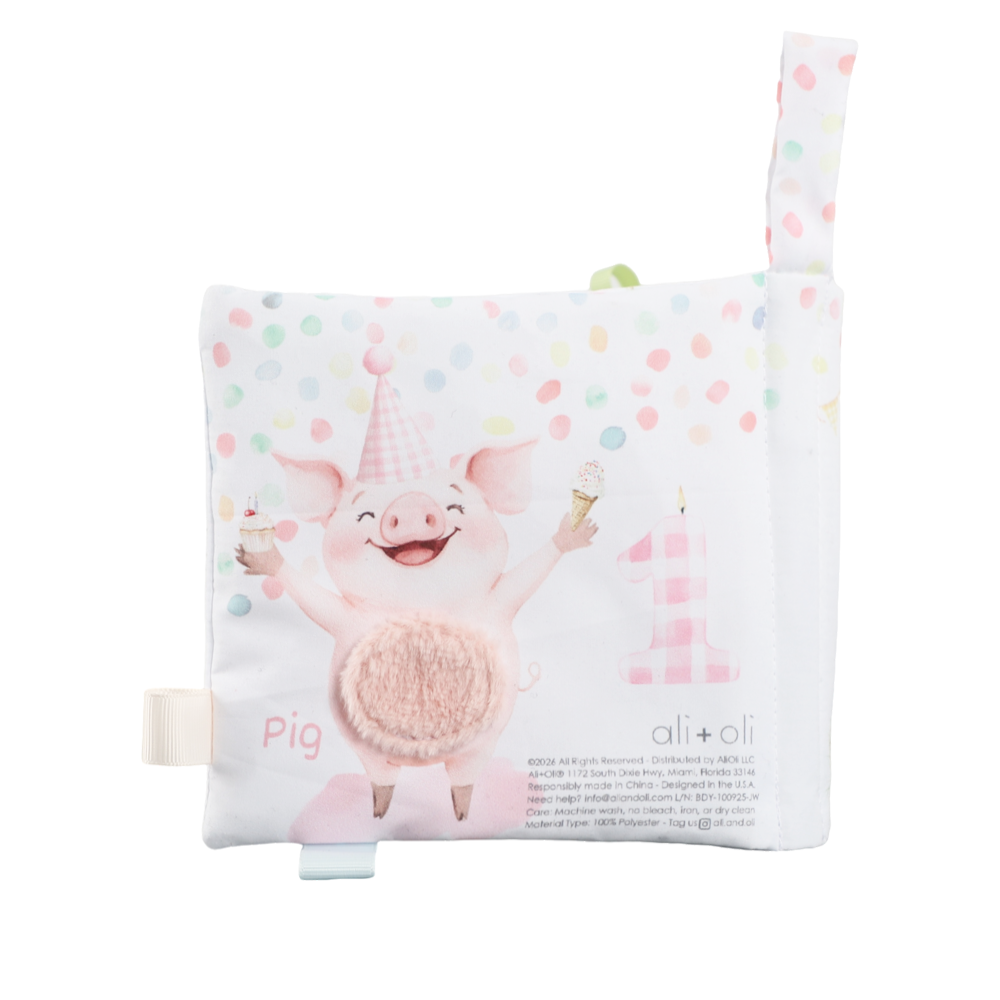 Birthday on the Farm10-Page Crinkle Soft Cloth Baby Book