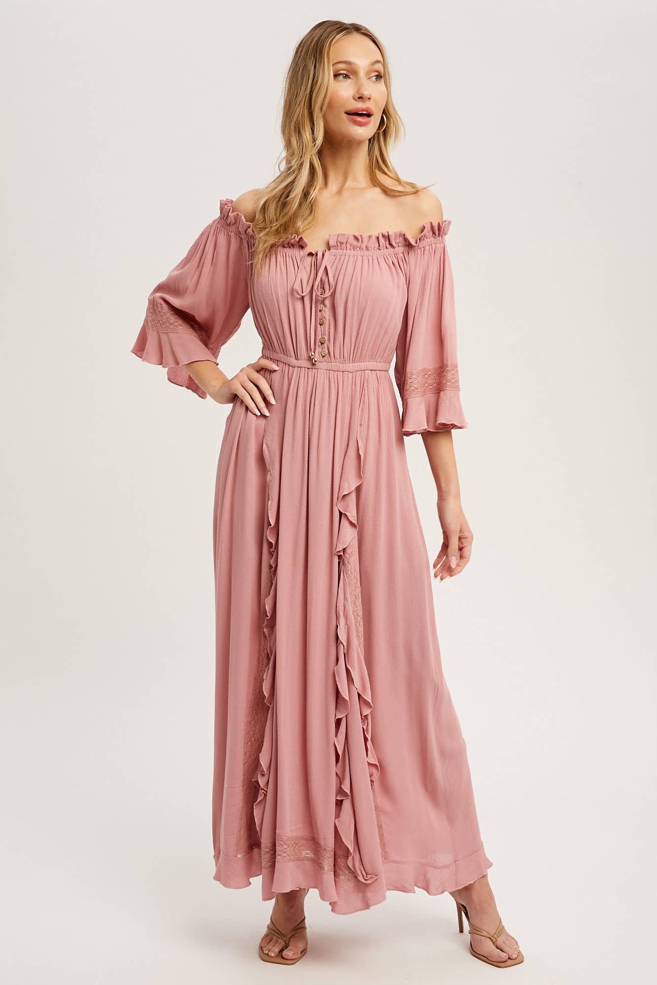 Off The Shoulder Boho Maxi Dress