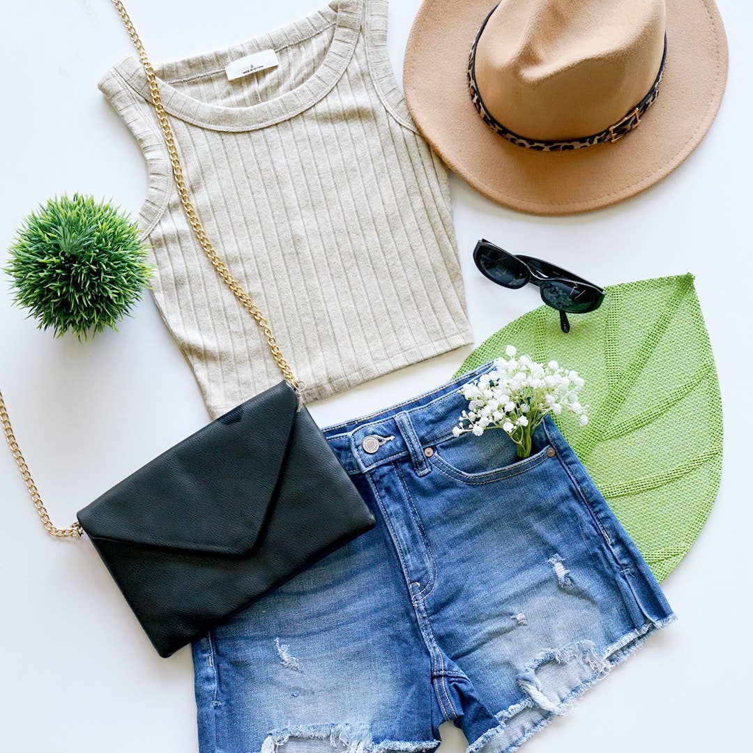 Raegan Ribbed Sleeveless Crop Tank