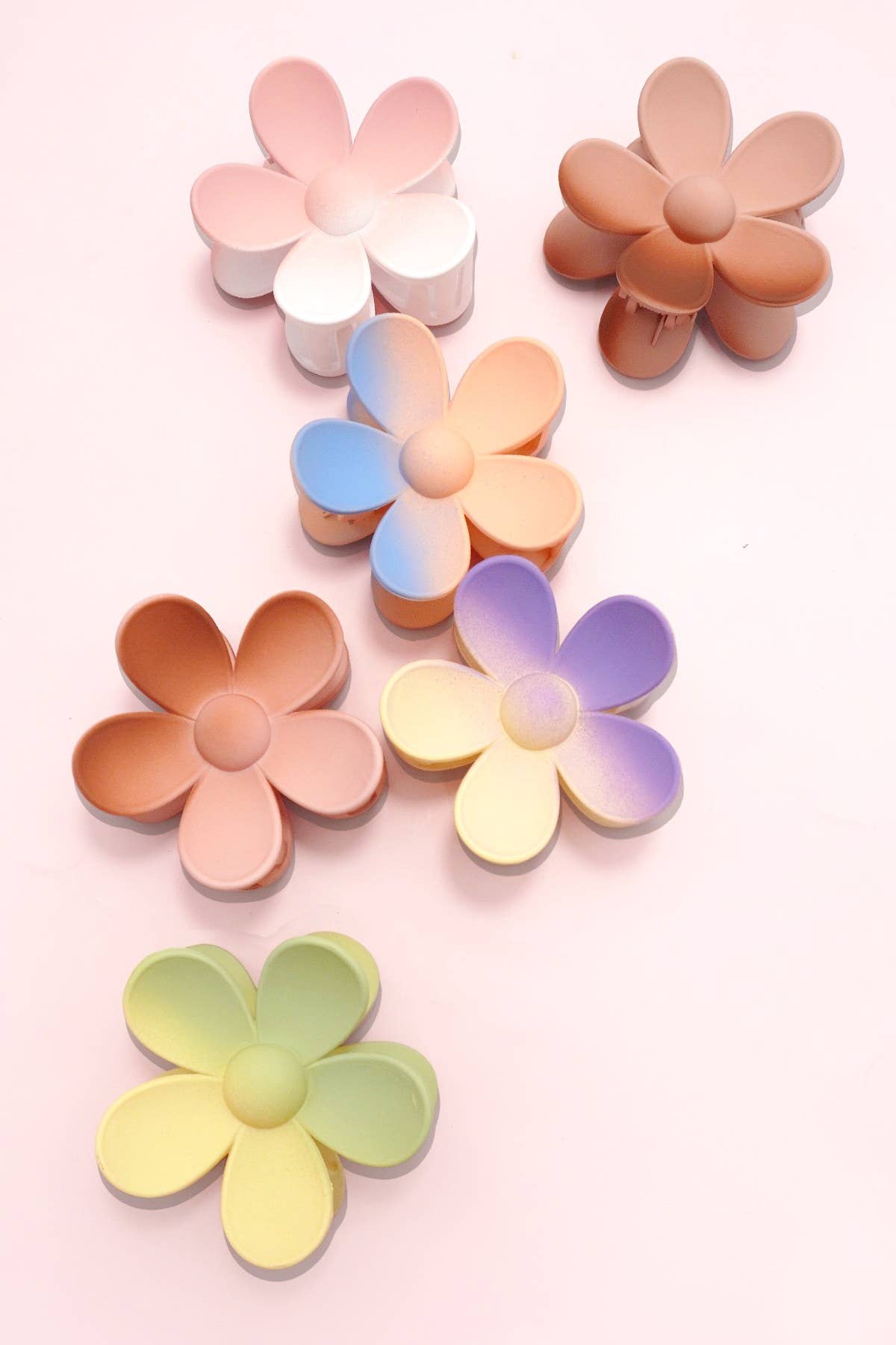 Matte Flower Claw Clips