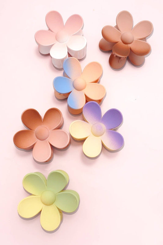 Matte Flower Claw Clips