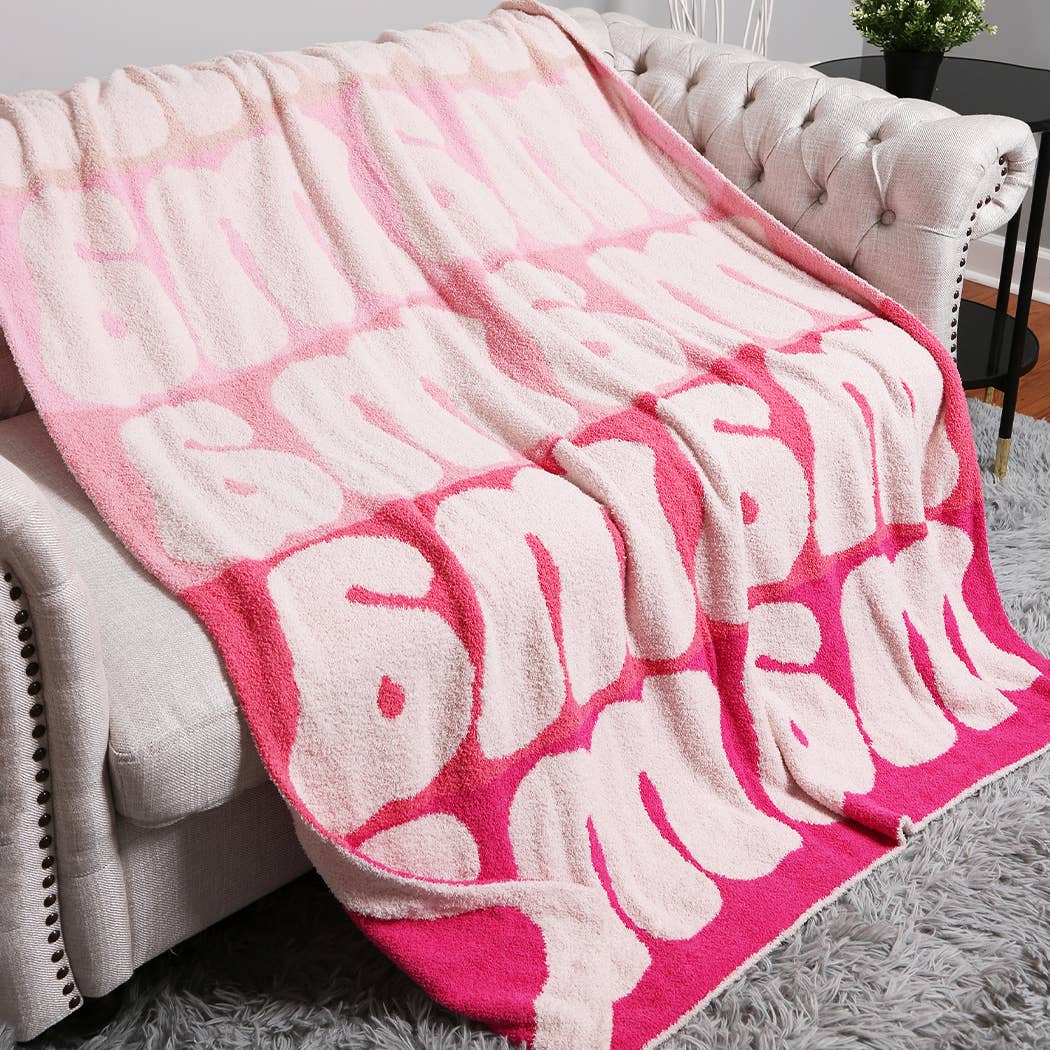 Mama Colorful Typography Luxe Throw