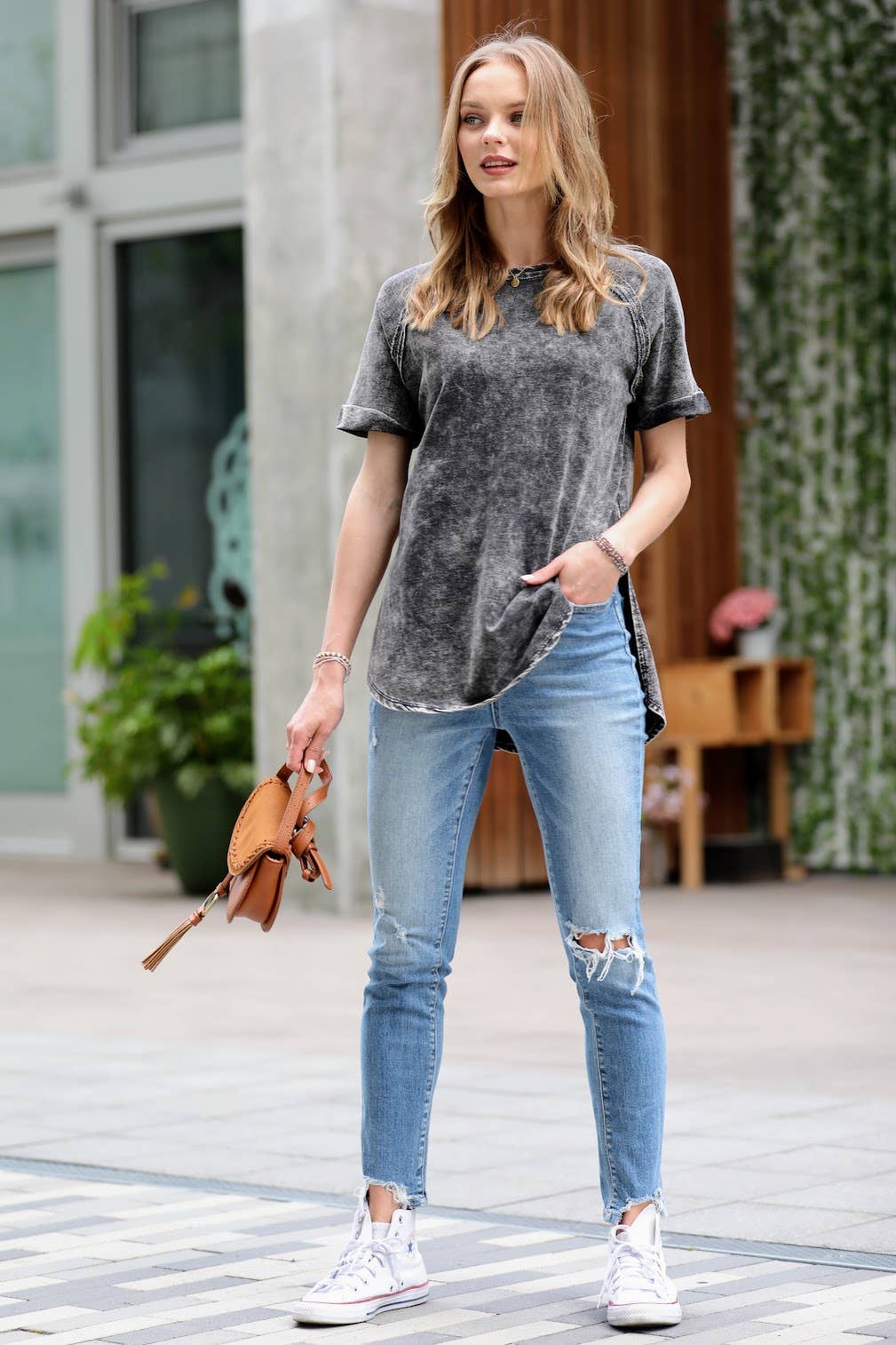 Faith French Terry Vintage Wash Tee