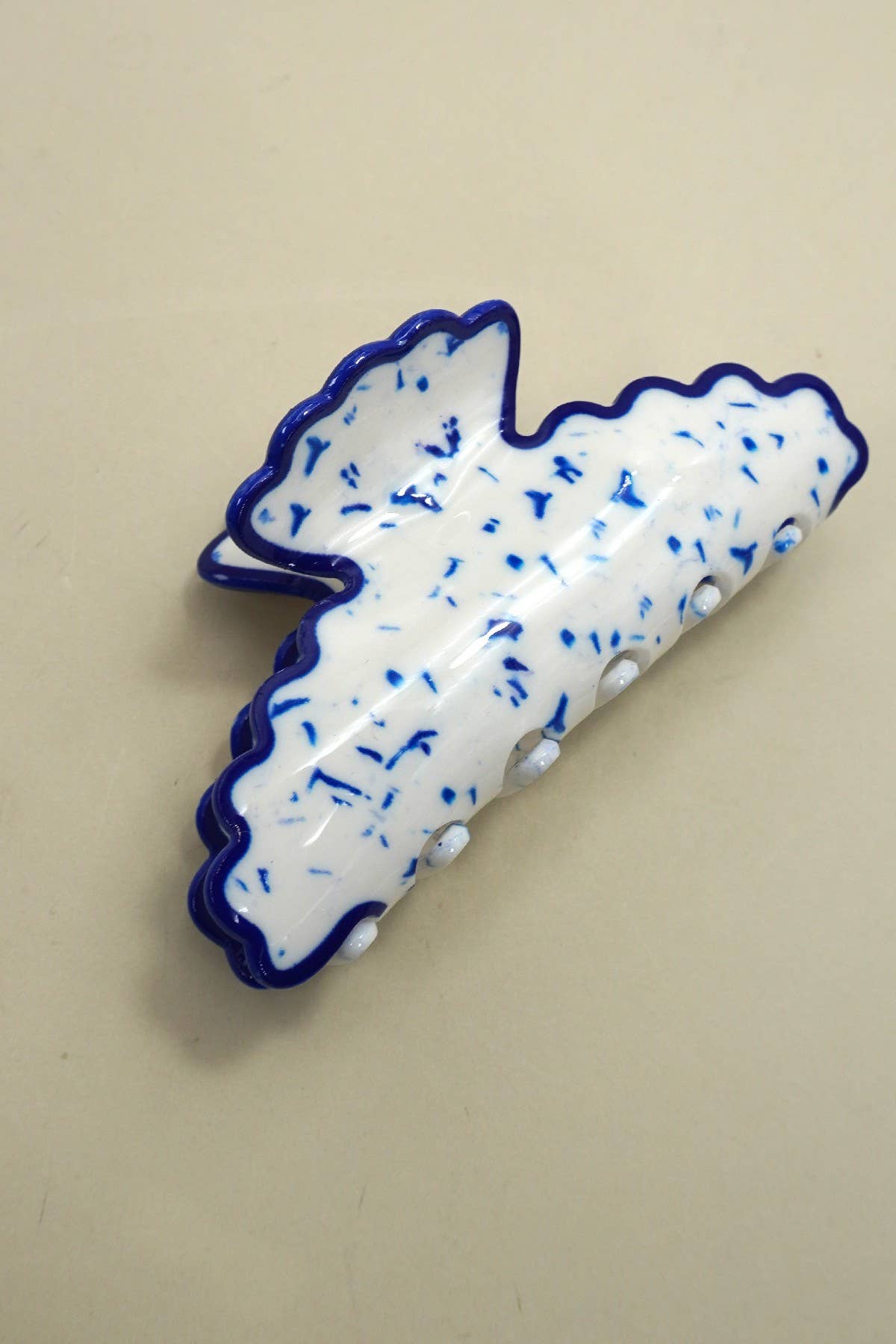 Vintage Print Half-Moon Claw Clip