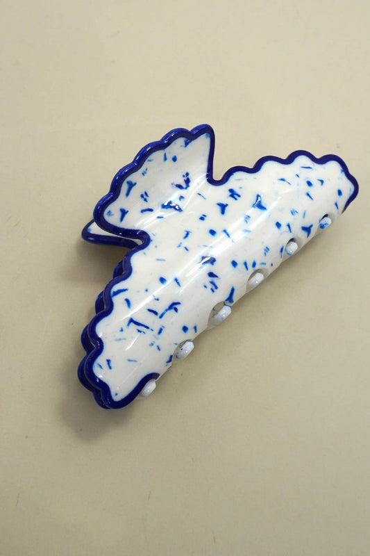 Vintage Print Half-Moon Claw Clip