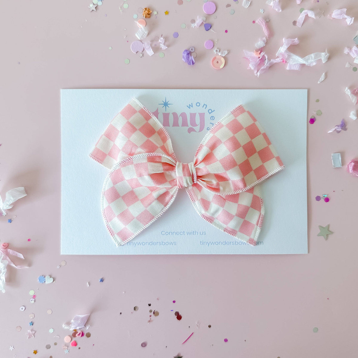 Pink and White Checkered Piggies
