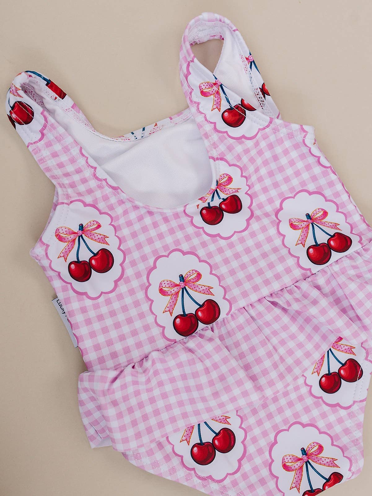 Gingham Cherry One Piece Swimmie