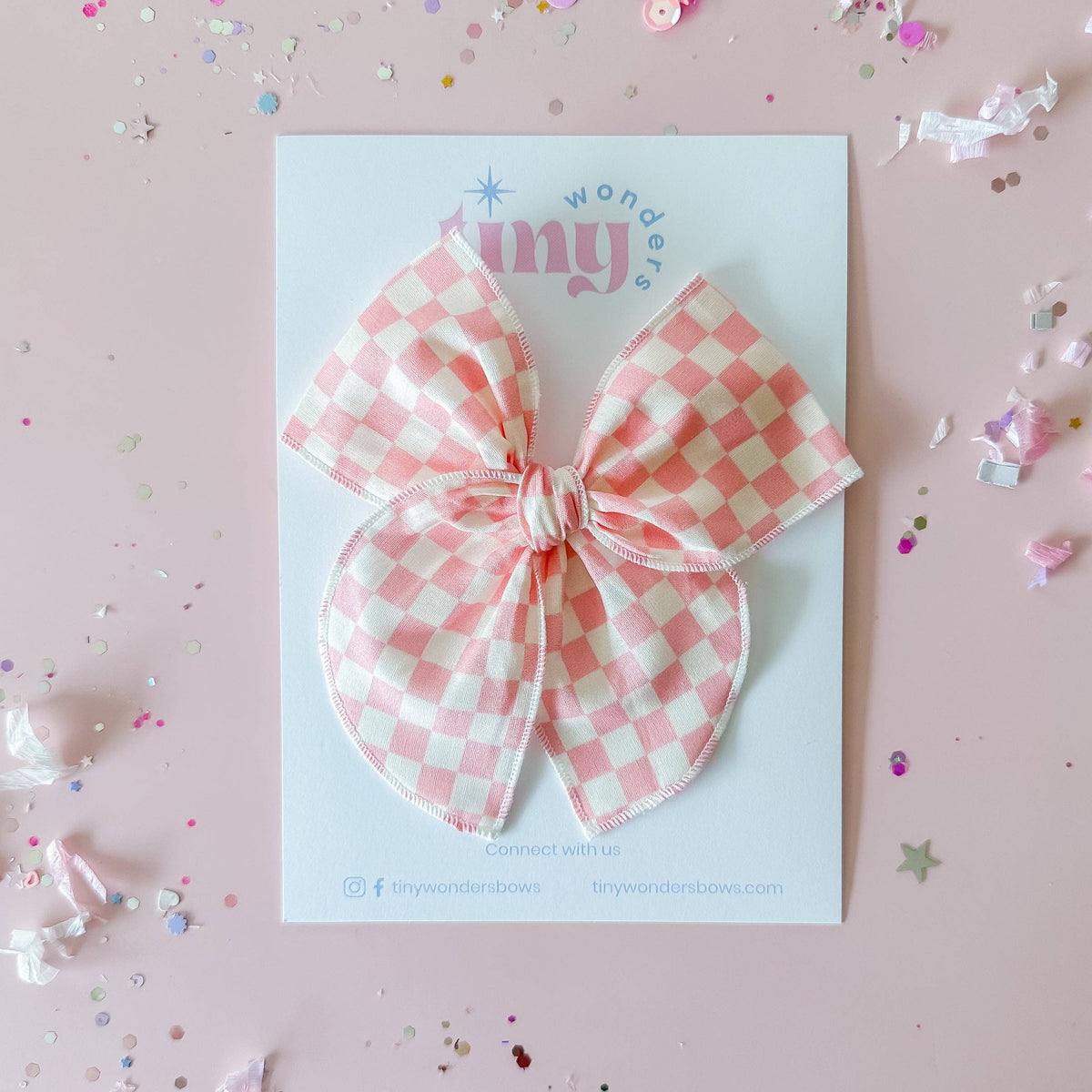 Pink and White Checkered Piggies