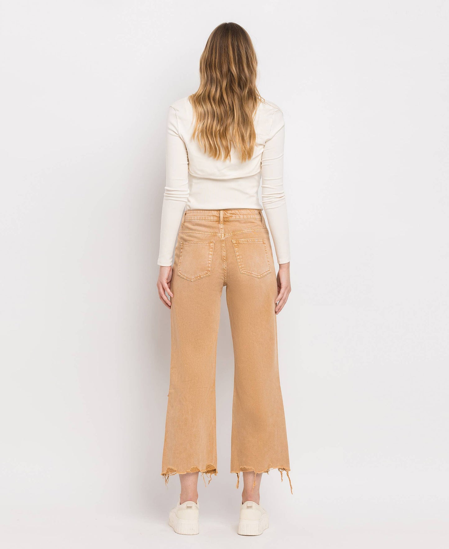 90'S Vintage Super High-Rise Crop Flares