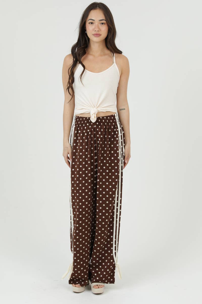 Polka Dot Wide-Leg Pant w/ Bows