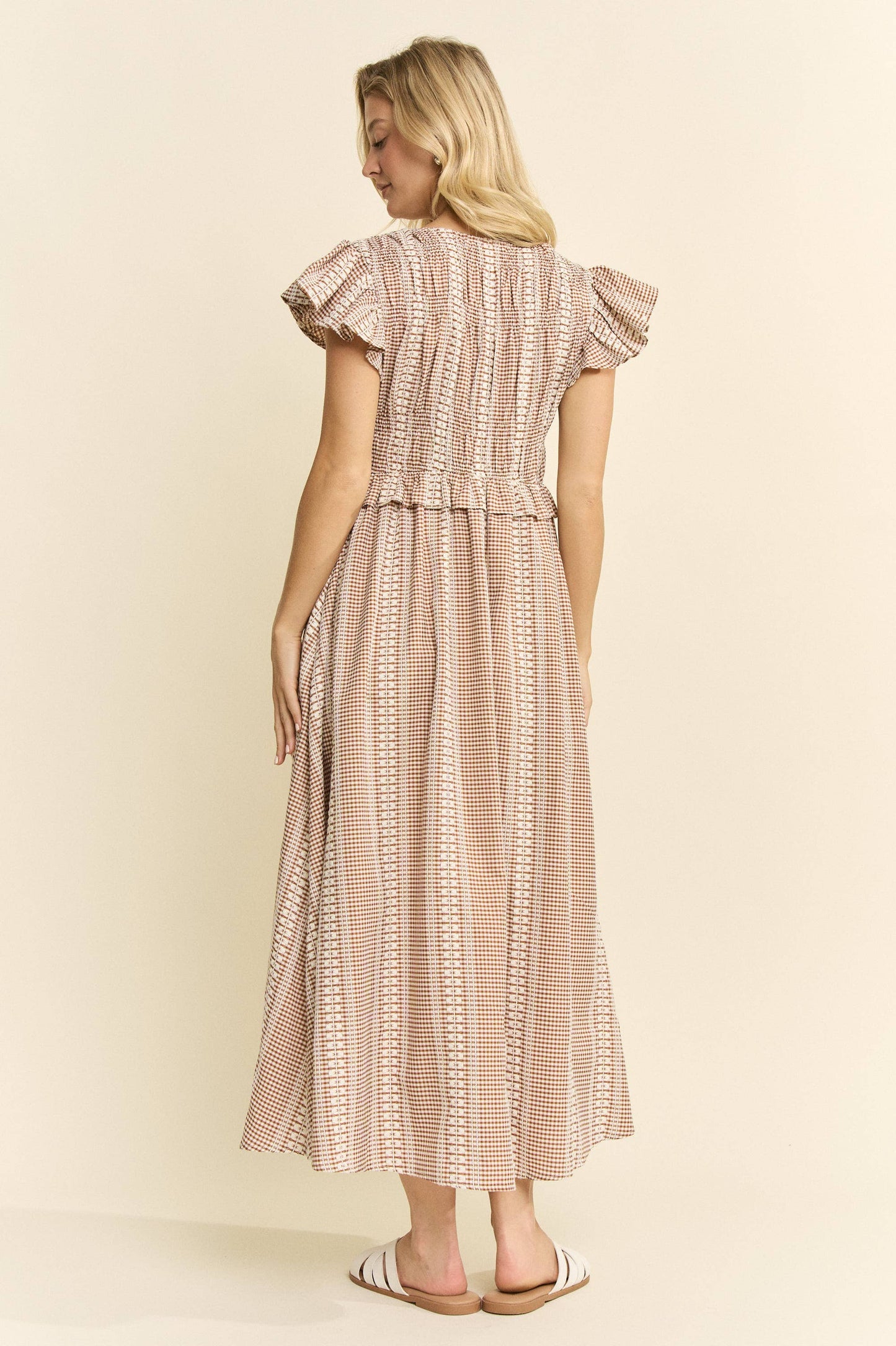 Vintage Smocked Midi Dress