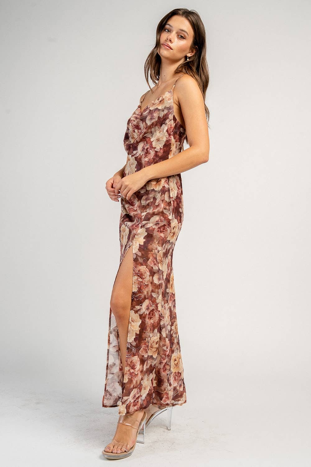 Fallon Floral Cowl Maxi Dress