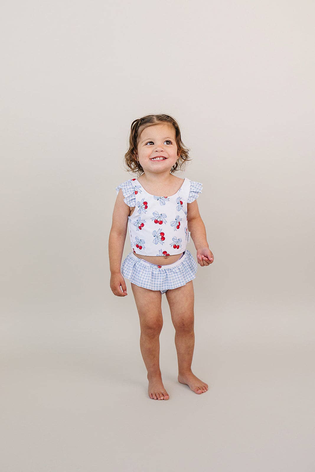 Baby Blue Cherry Two Piece Swimmie