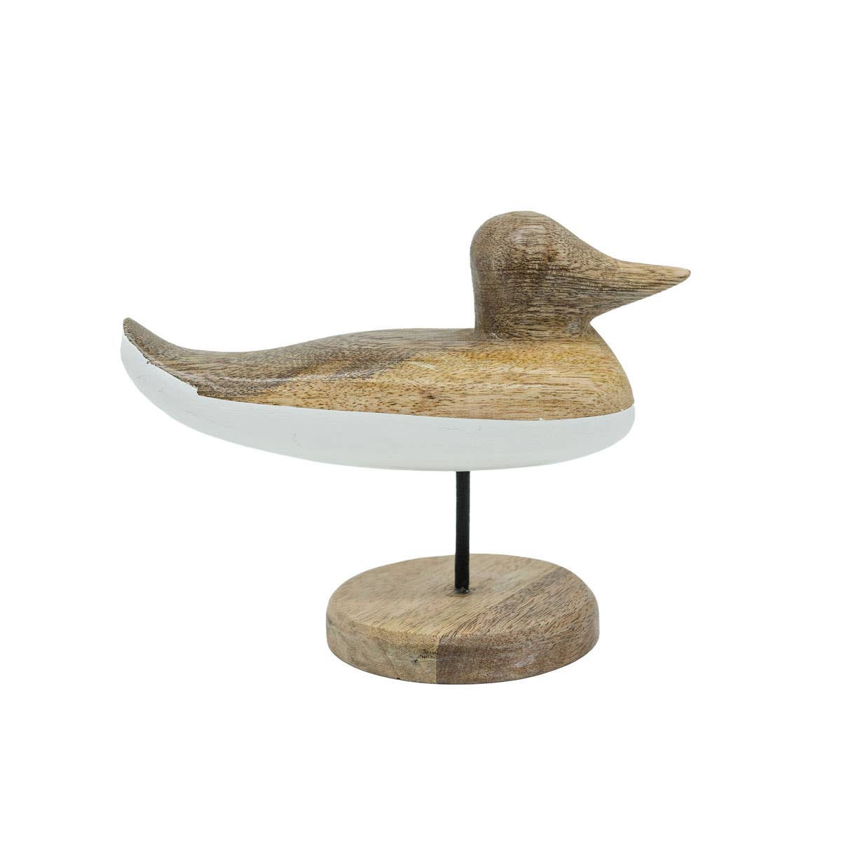 Brooks White Wood Decorative Duck Figure
