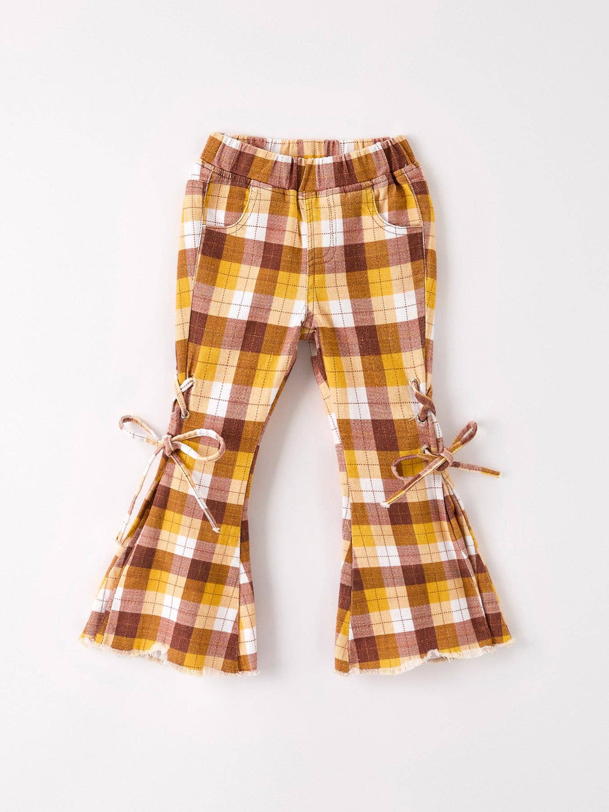 Fall Plaid Bowknot Pants