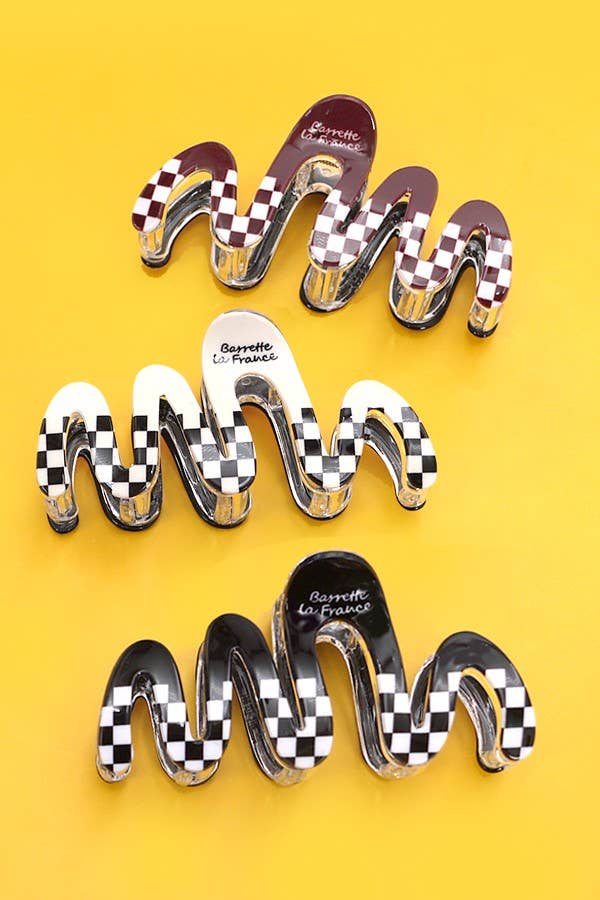 Jumbo Checkered Claw Clips
