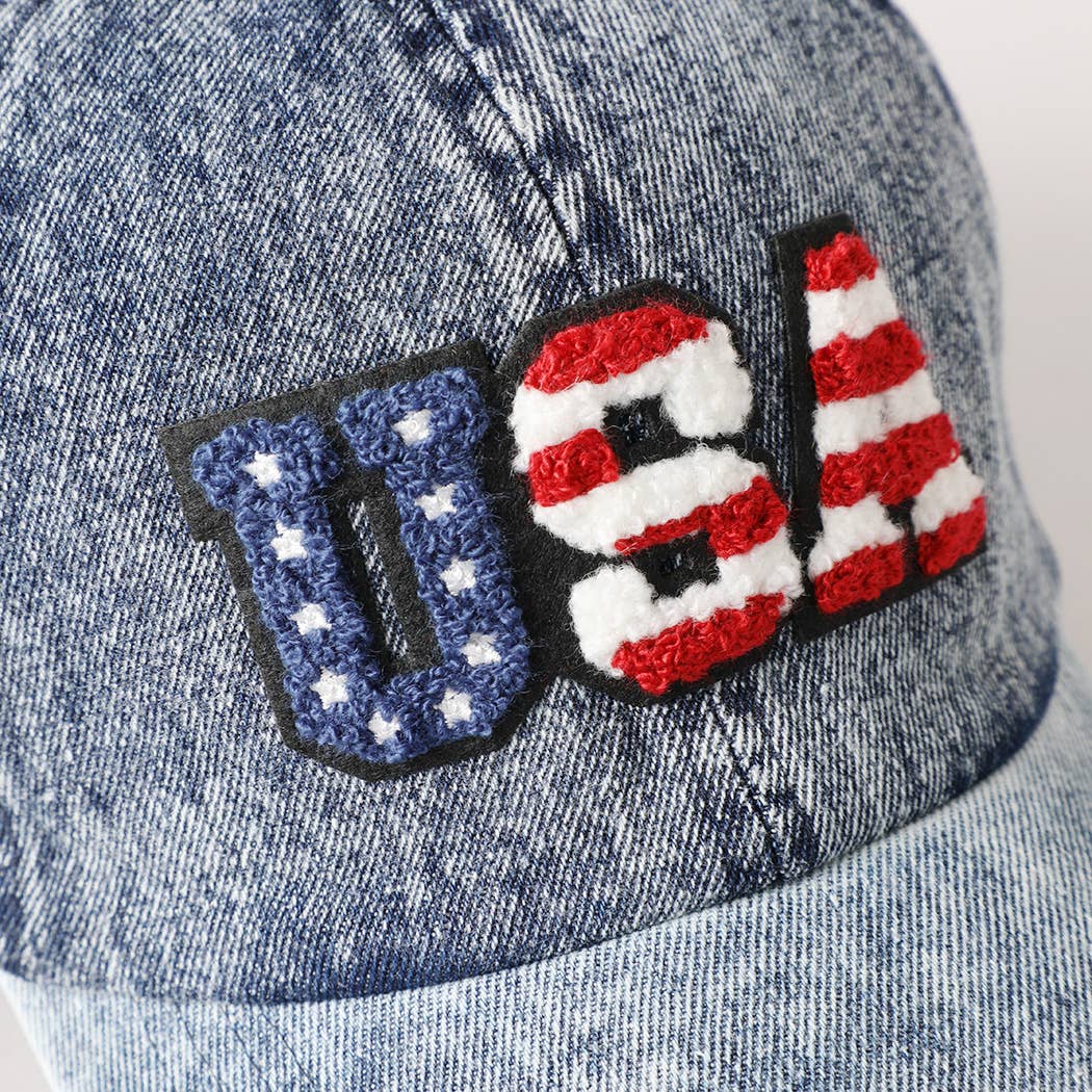 USA Letter Chenille Patch Baseball Cap Hat