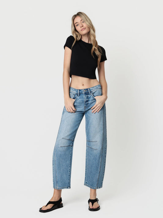 Kylie High-Rise Dart Structured Fit Barrel Denim
