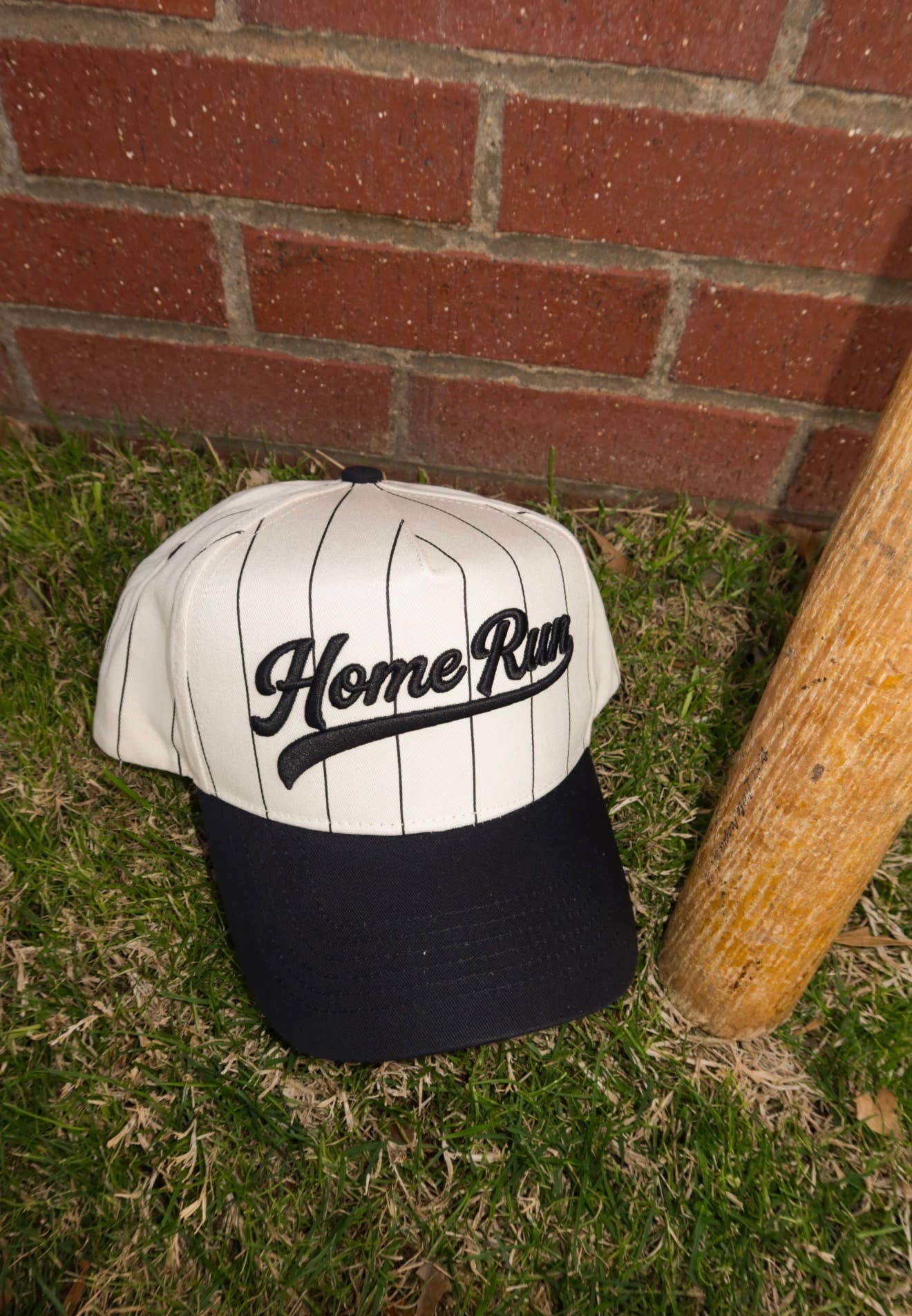 Black Home Run Pinstripe Cap