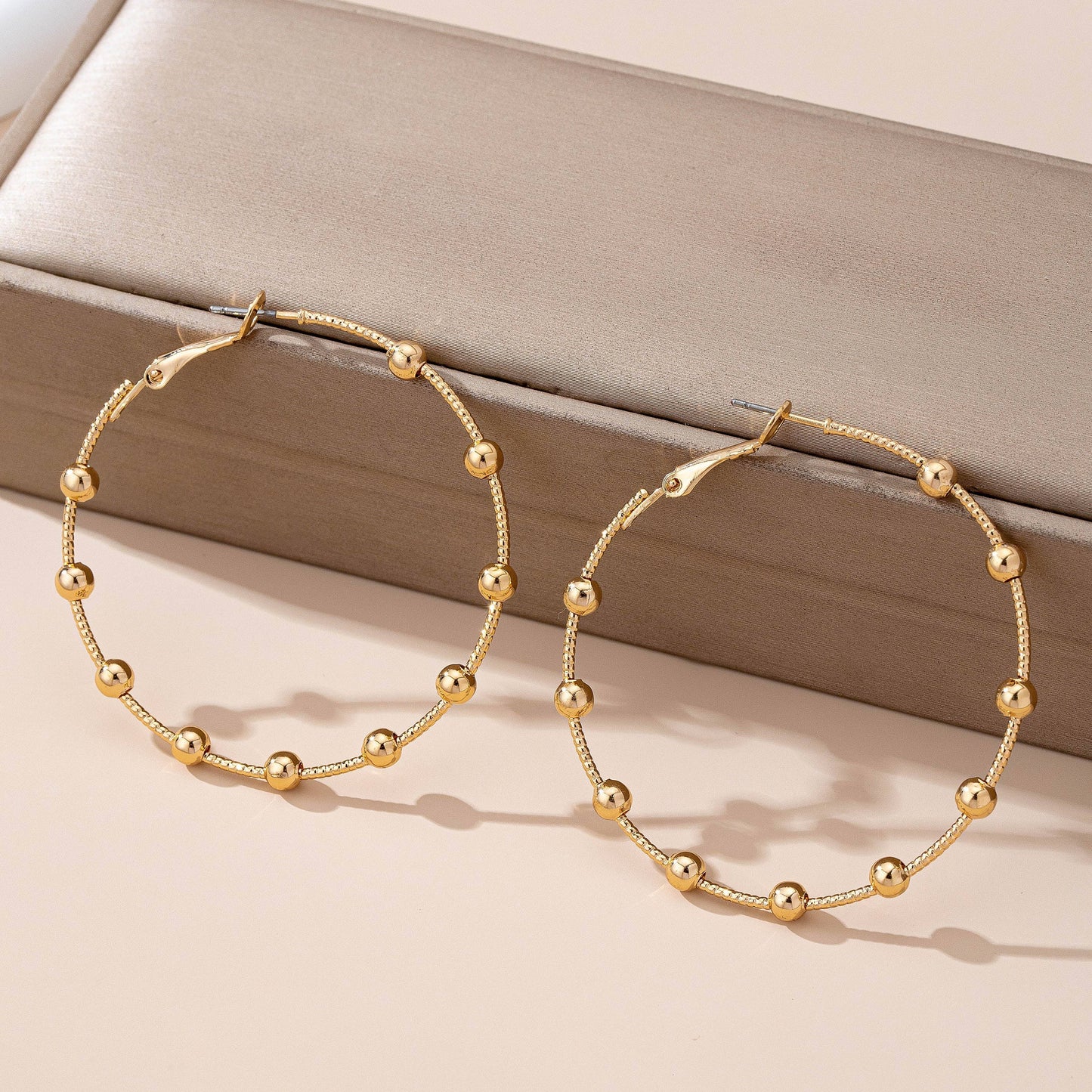 Classic Beaded Hoop Earrings