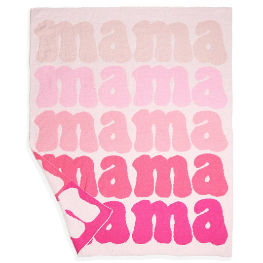 Mama Colorful Typography Luxe Throw