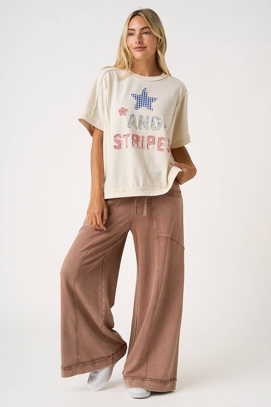 Serendipity Seam Stone Washed Wide Leg Pants