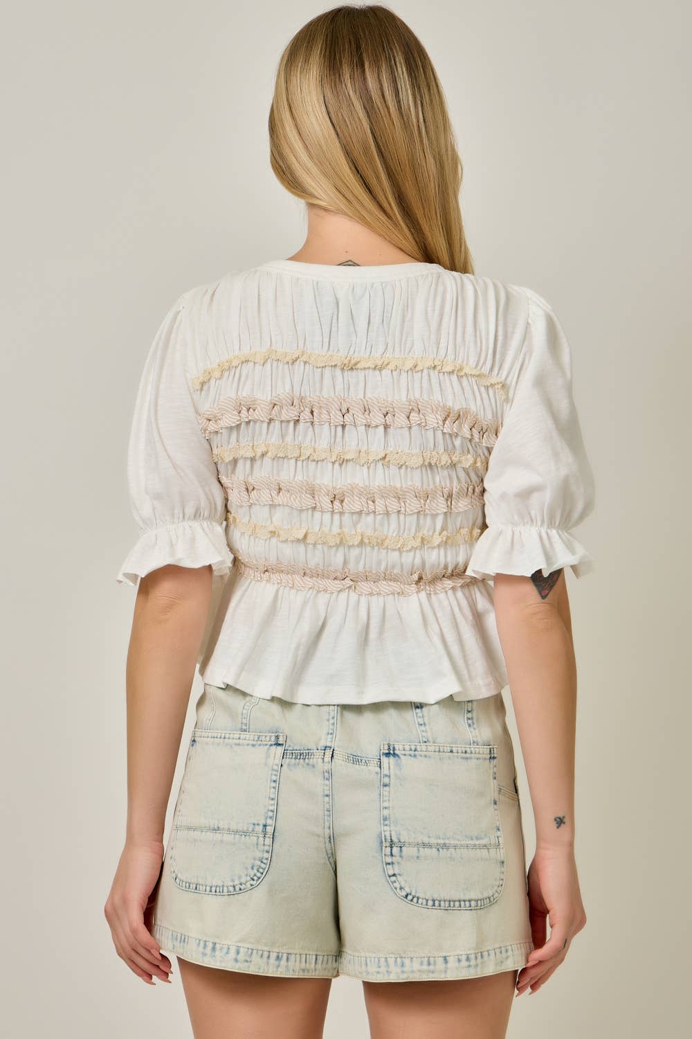 Lovely Lace + Lined Peplum Top