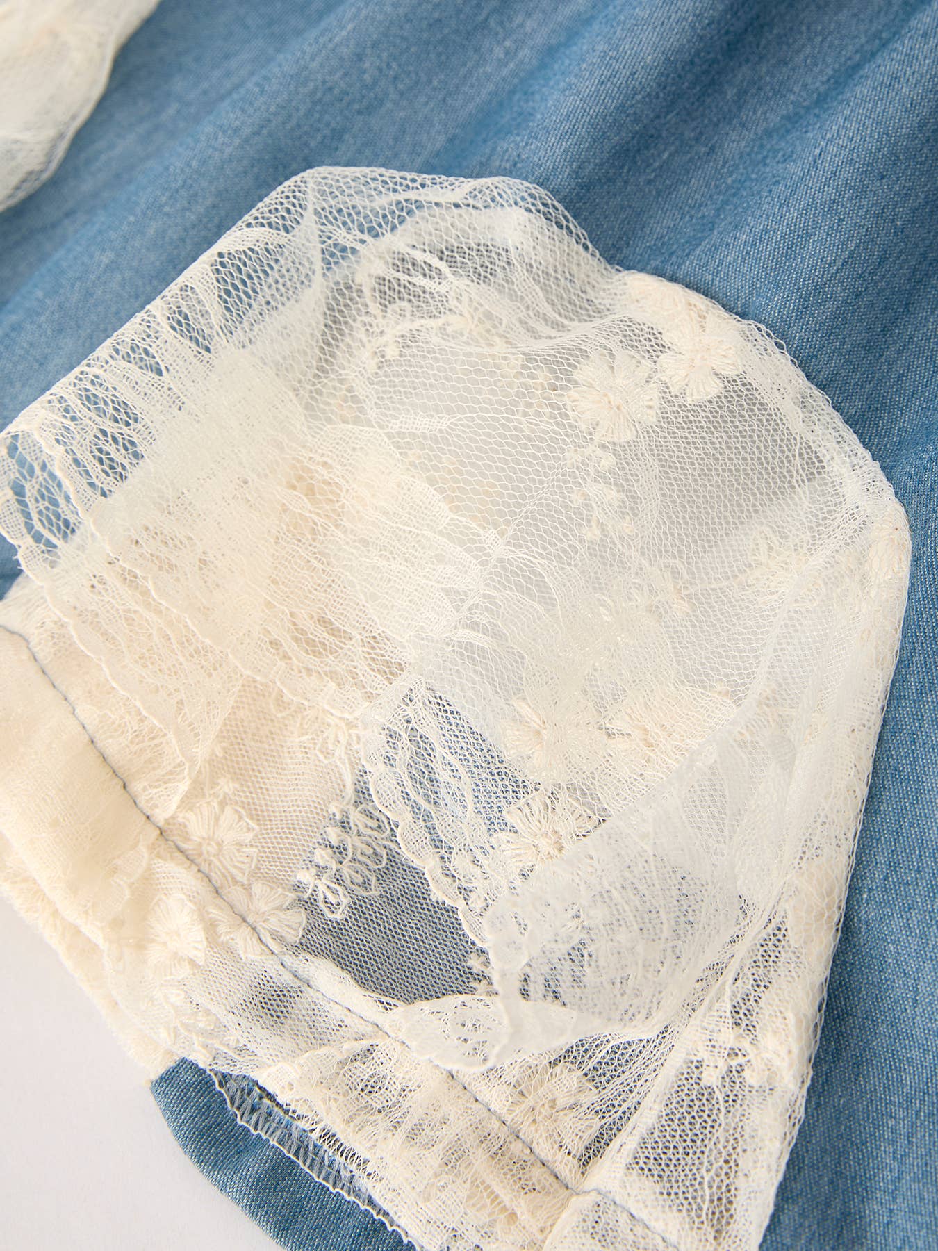 Leila Denim & Lace Girls Dress