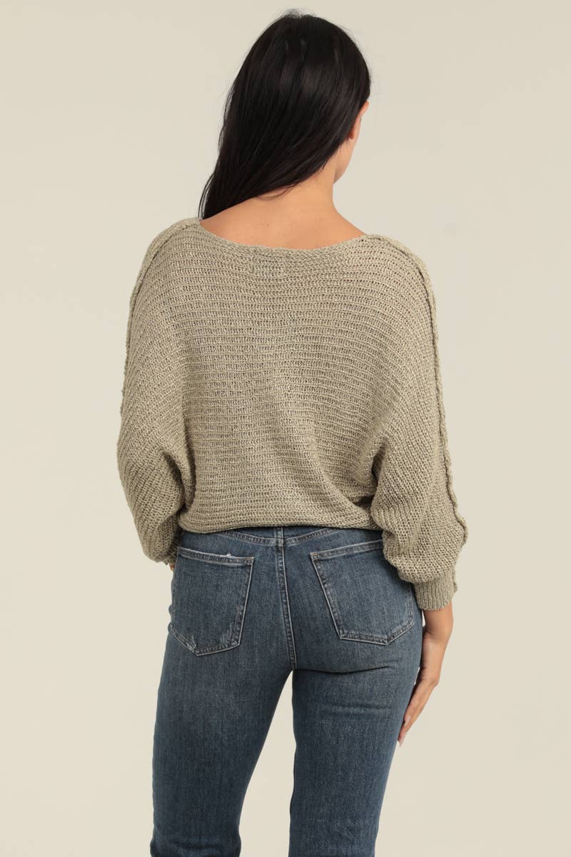 All Tied Up Tie Front Batwing Lightweight Cardigan