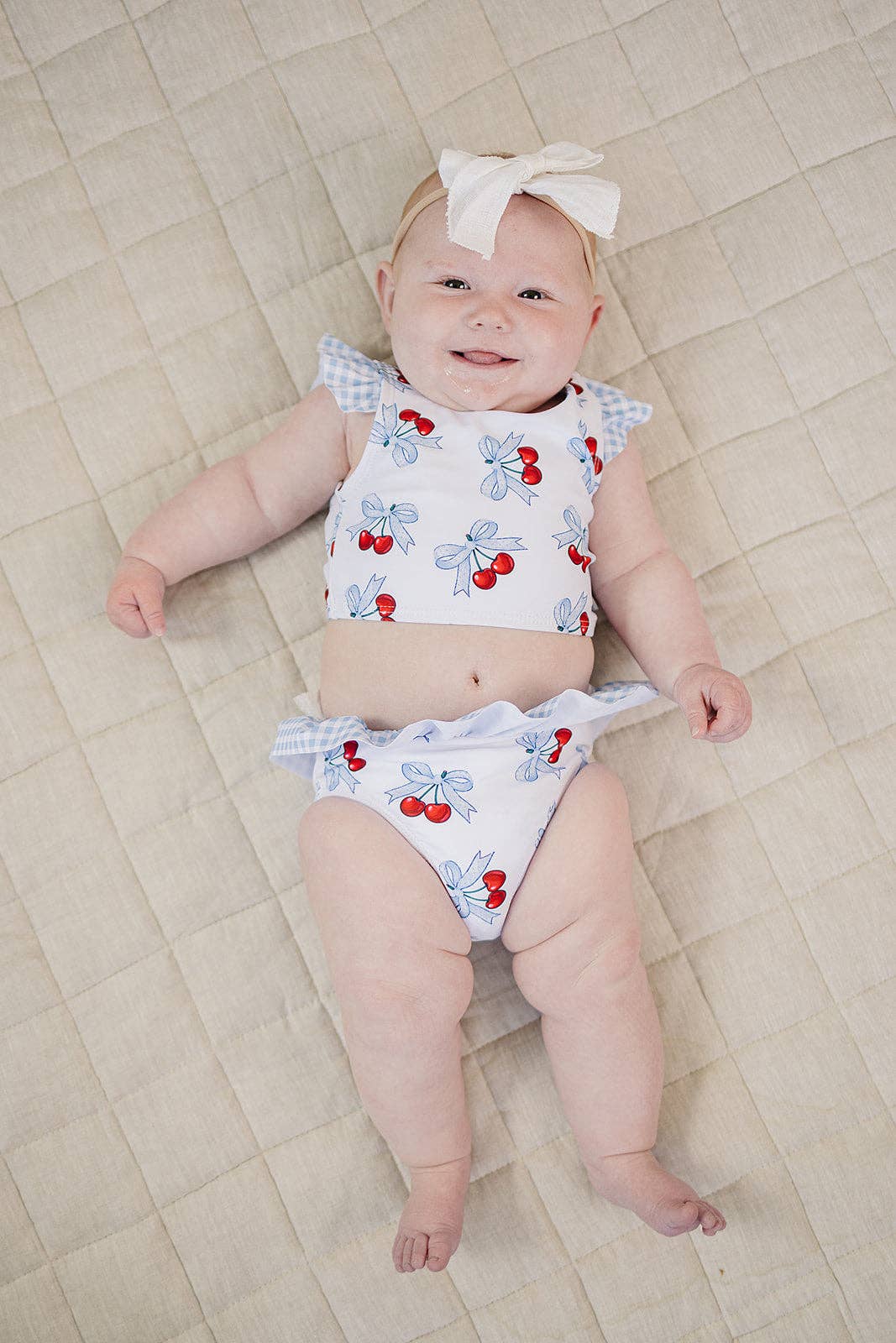 Baby Blue Cherry Two Piece Swimmie