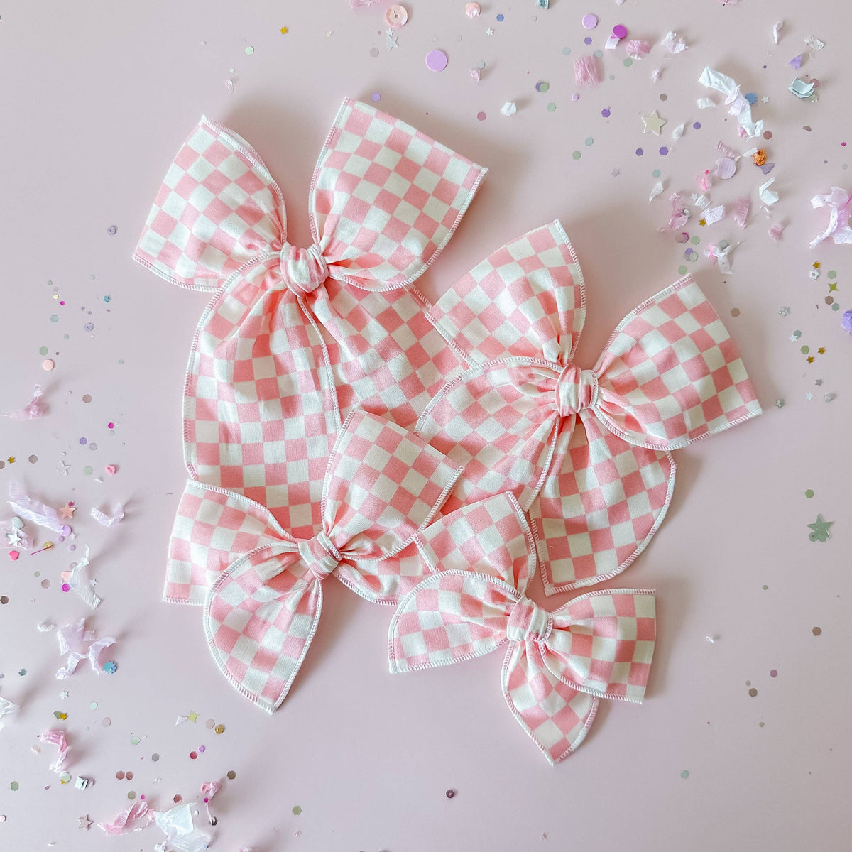 Pink and White Checkered Piggies