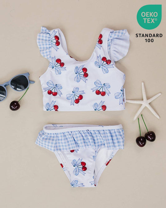Baby Blue Cherry Two Piece Swimmie